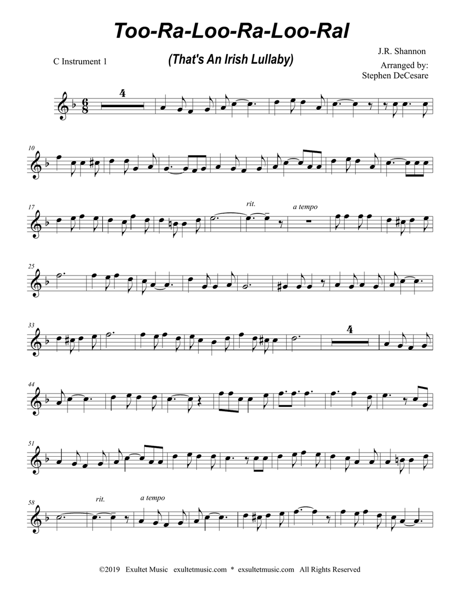 Too-Ra-Loo-Ra-Loo-Ral (That's an Irish Lullaby) (Duet for C-Instruments) Piano scores gallery preview page 6