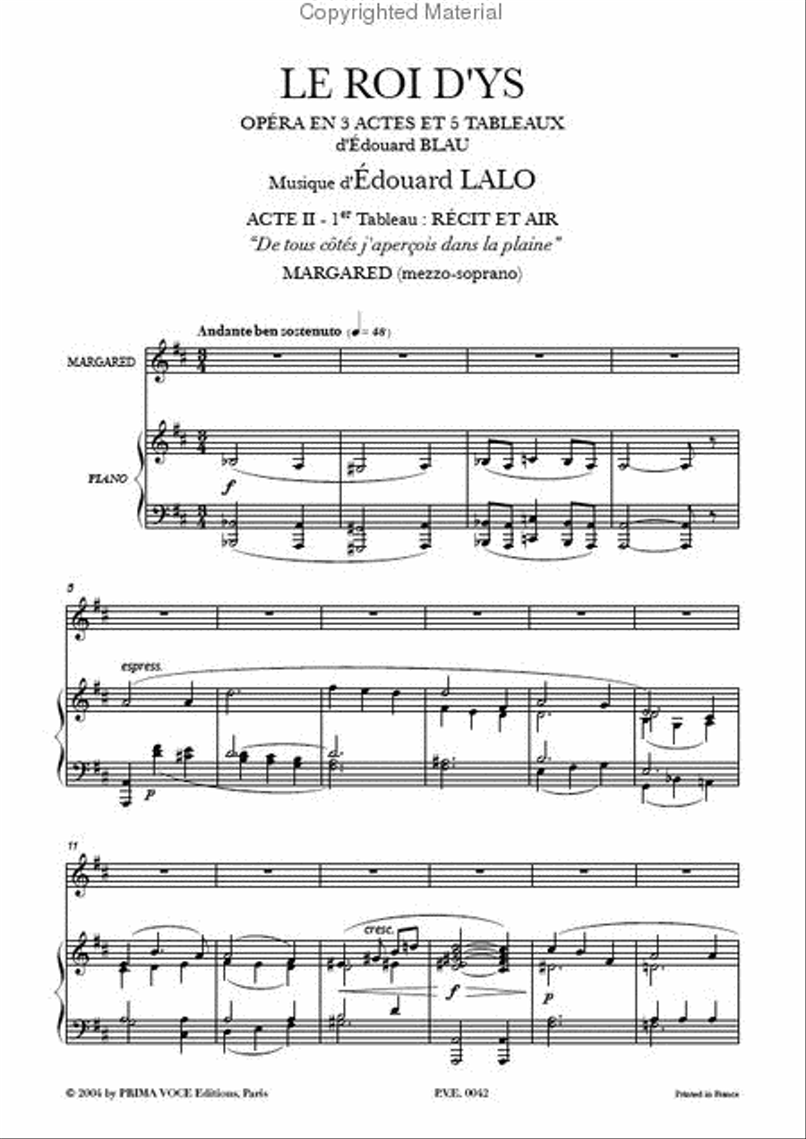 De tous cotes j'apercois dans la plaine from Le Roi d'Ys Mezzo-Soprano Voice scores gallery preview page 2