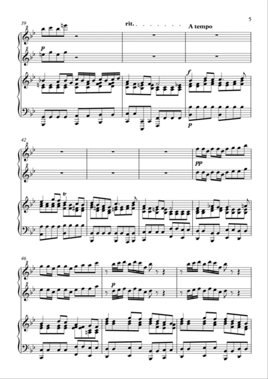 Sheep May Safely Graze (BWV 208) by JS Bach - arranged for Piano Duet 1 Piano, 4-Hands scores gallery preview page 5