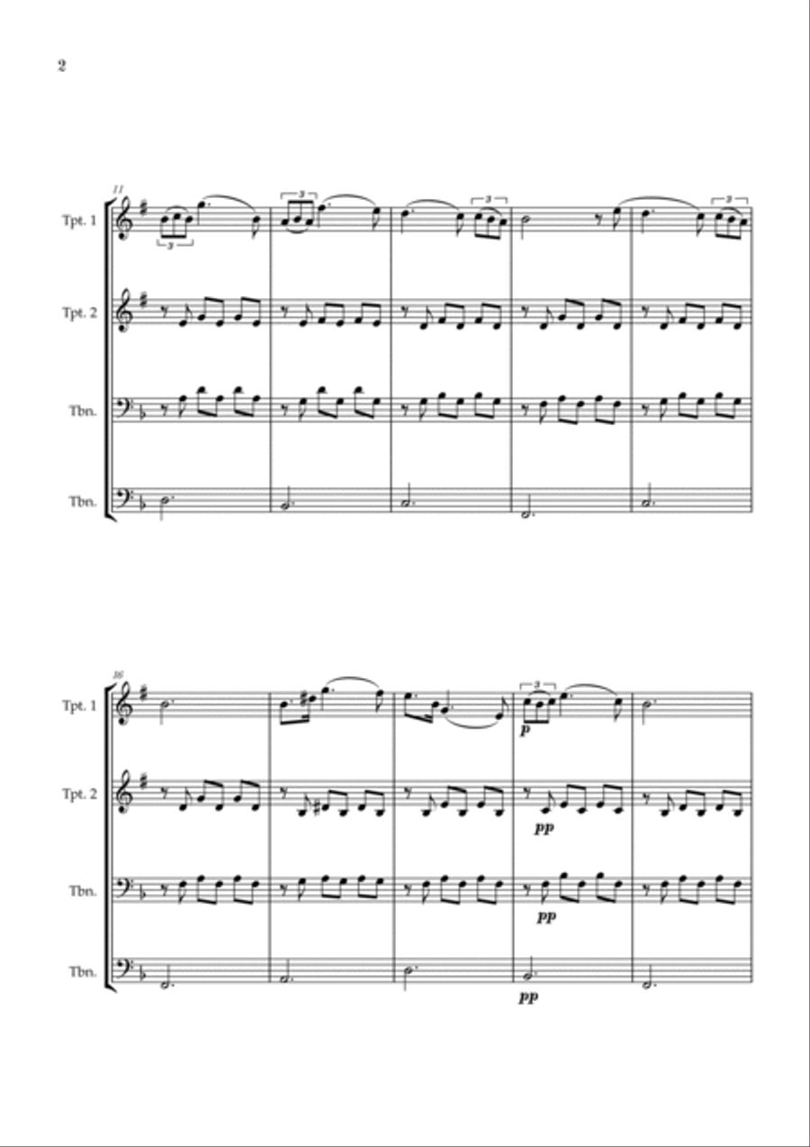 Serenade | Schubert | Brass Quartet Brass Quartet scores gallery preview page 2
