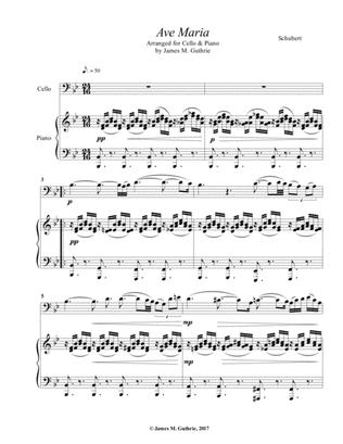 Schubert: Ave Maria for Cello & Piano