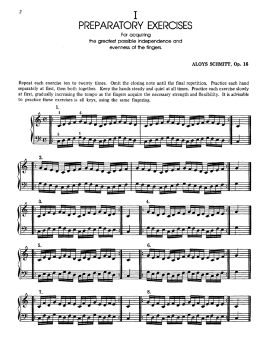 Schmitt -- Preparatory Exercises, Op. 16 Piano Method scores gallery preview page 5