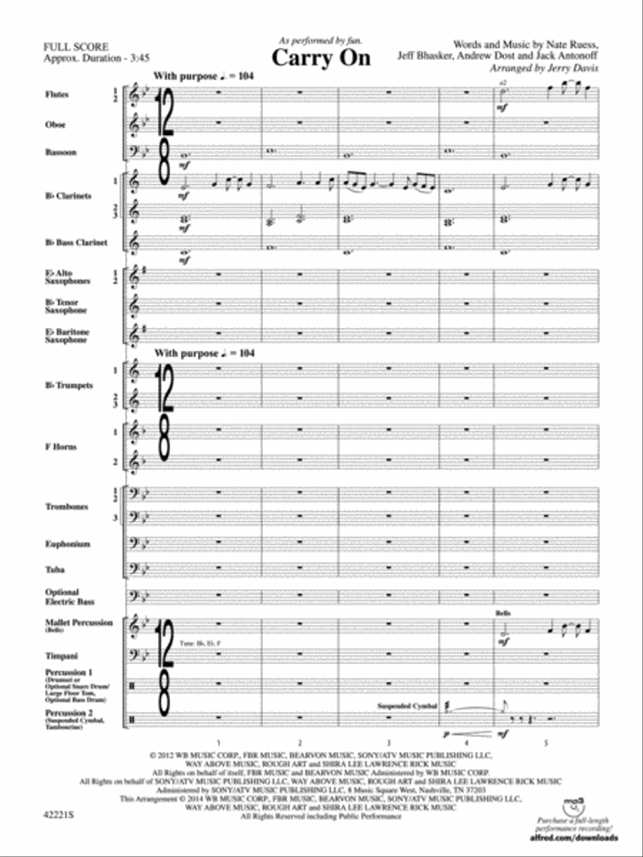 Carry On: Score Concert Band scores gallery preview page 2