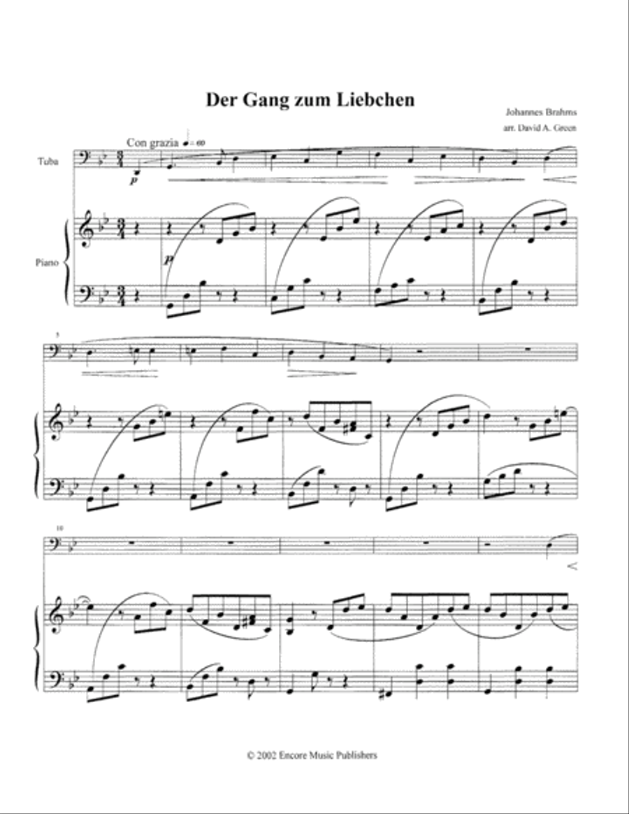 Der gang zum liebchen Tuba scores gallery preview page 2