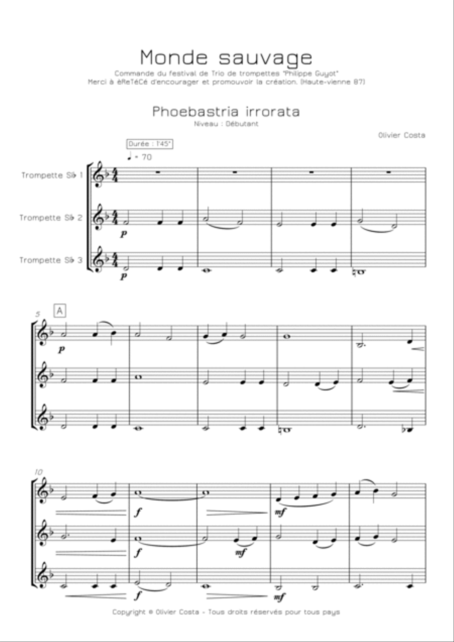 MONDE SAUVAGE - 4 TRUMPET TRIOS Trumpet Trio scores gallery preview page 4