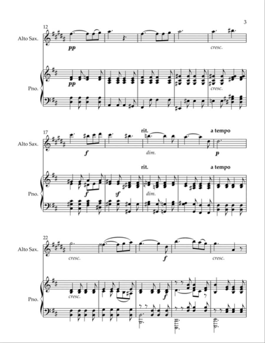Abendgedanken Alto Saxophone scores gallery preview page 3