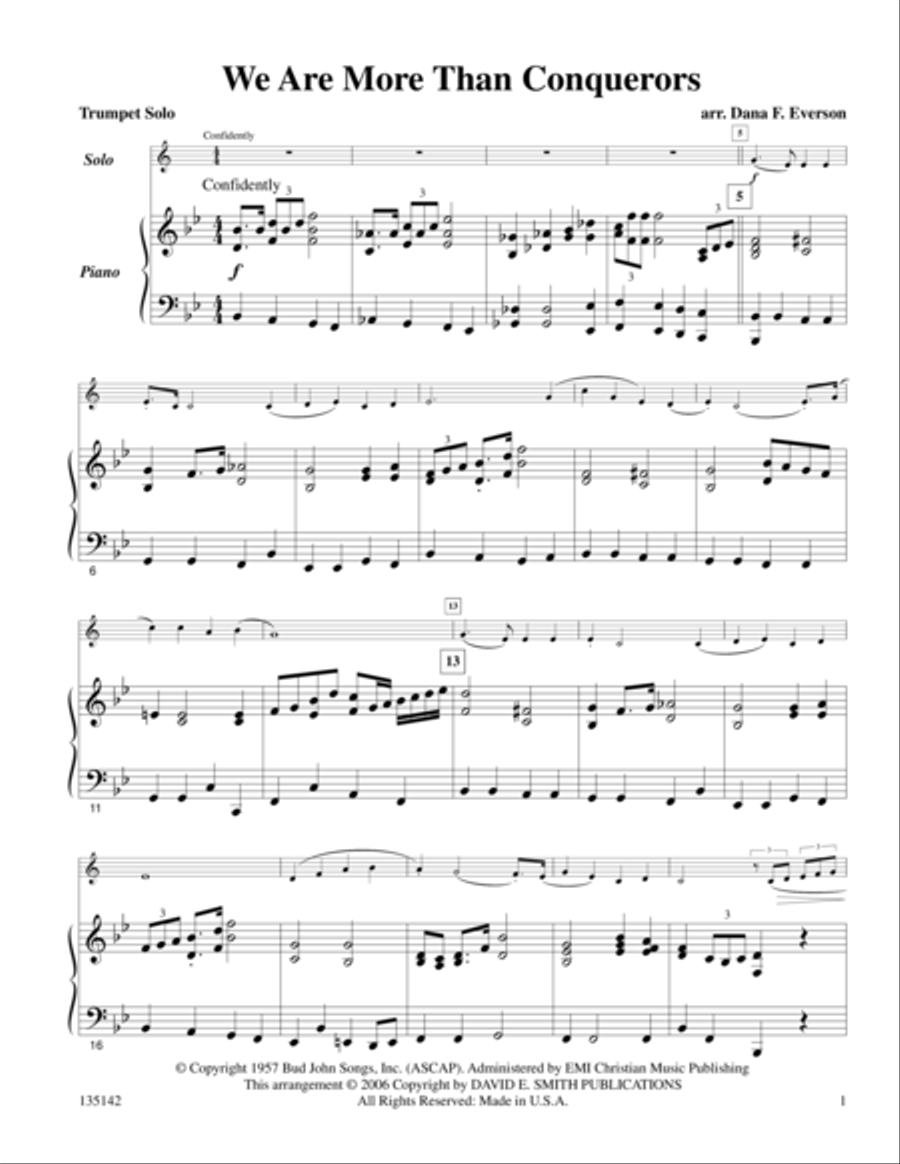 We Are More Than Conquerors Trumpet Solo scores gallery preview page 1