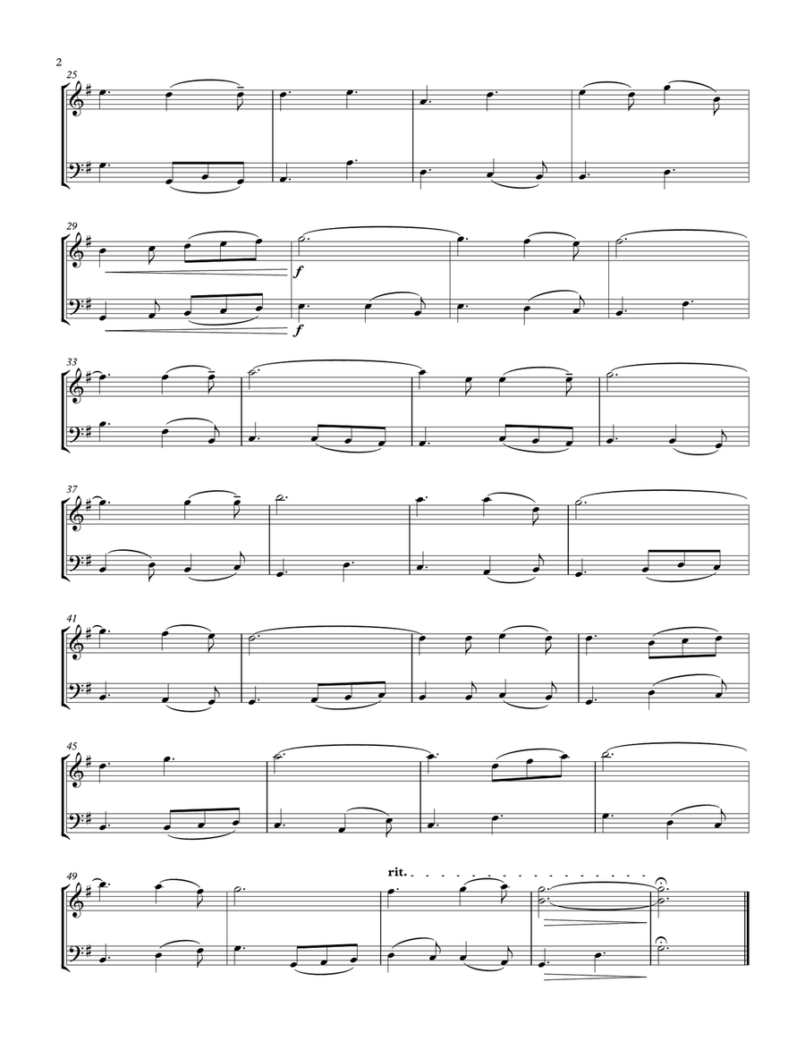 O Holy Night Violin Cello Duet-Two Tonalities String Duet scores gallery preview page 2