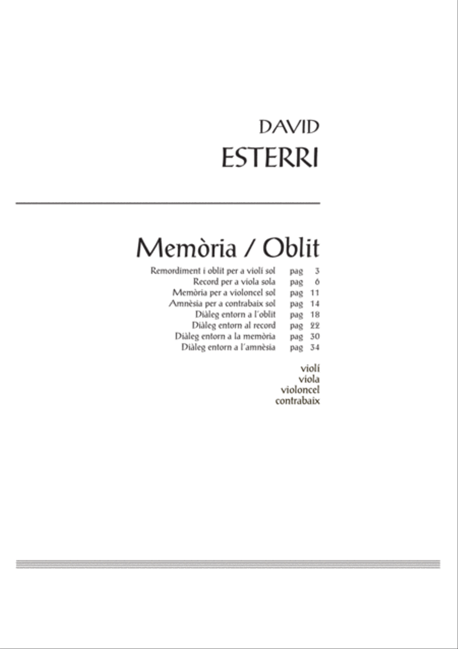 Memòria / Oblit Memòria / Oblit String Quartet scores gallery preview page 3