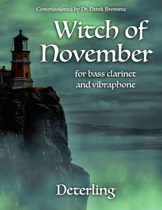 Book cover for Witch of November (for bass clarinet and vibraphone)