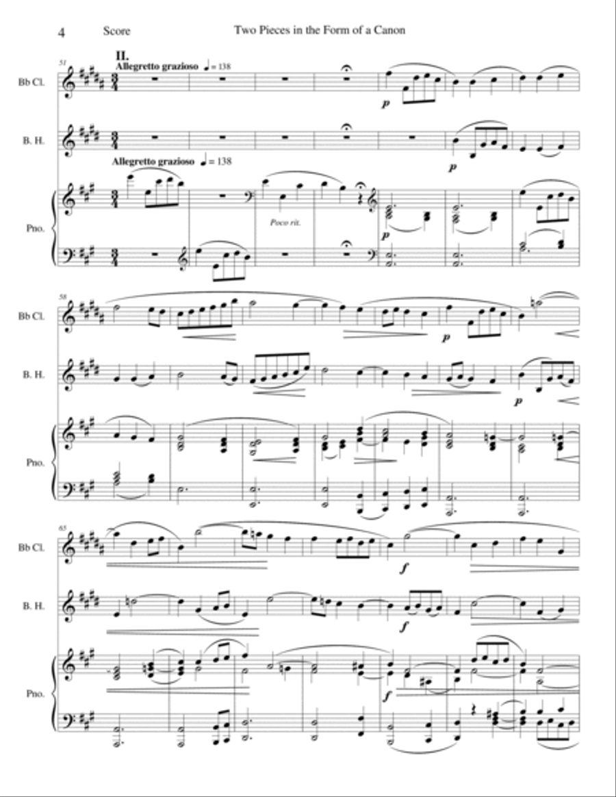 Two Pieces in the Form of a Canon Woodwind Duet scores gallery preview page 4