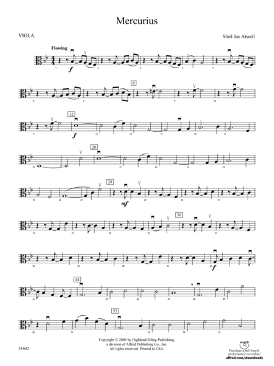 Mercurius: Viola String Orchestra scores gallery preview page 1
