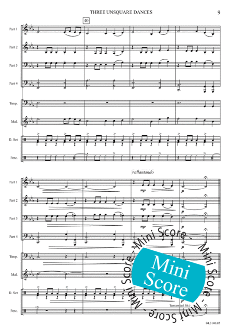 Three Unsquare Dances Brass Band scores gallery preview page 15