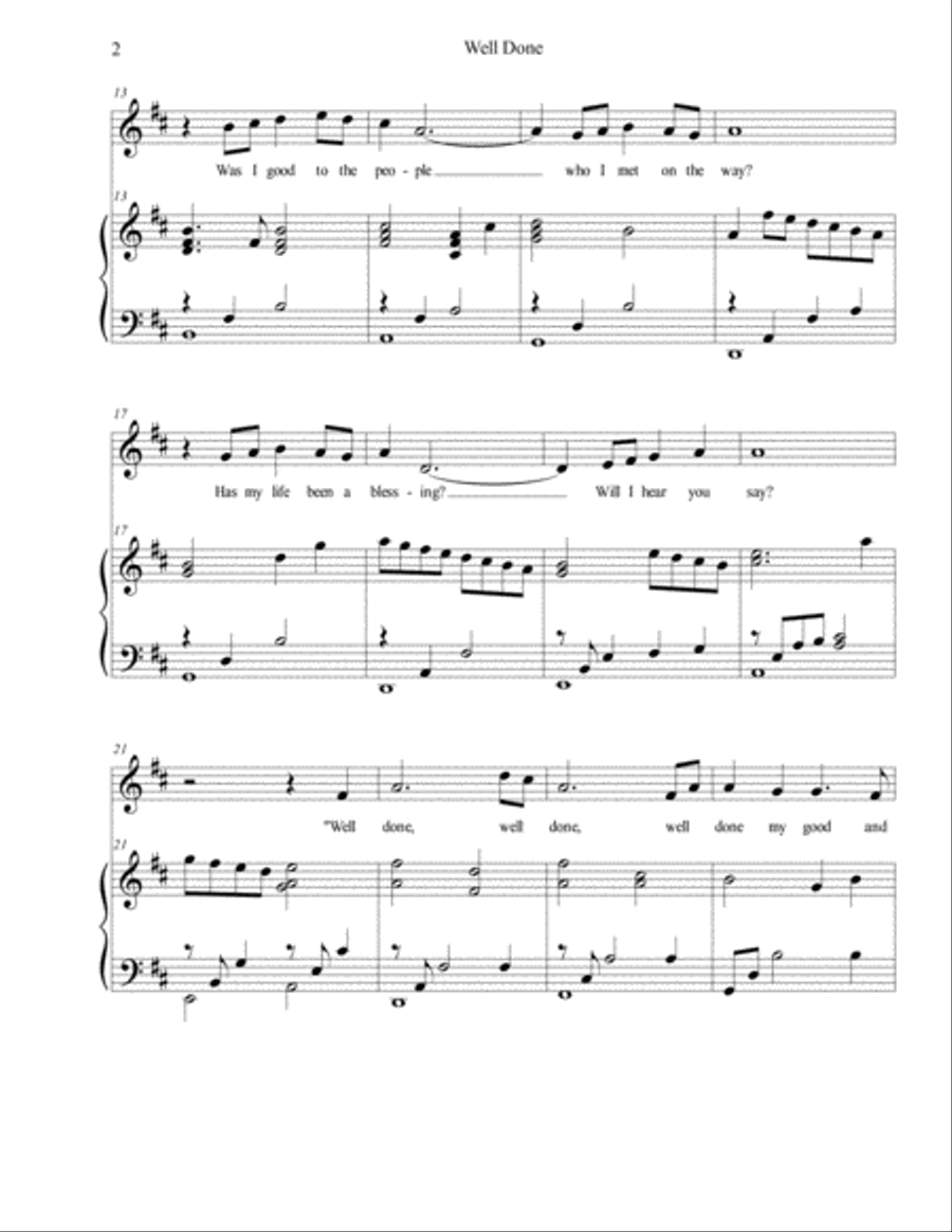 Well Done Well Done Unison Choir scores gallery preview page 2
