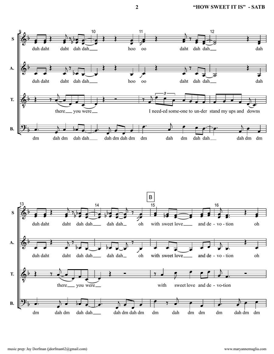 How Sweet It Is (to Be Loved By You) Divisi scores gallery preview page 2