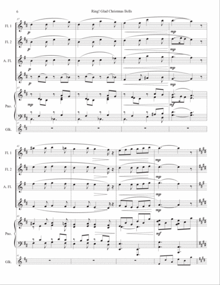 Ring Glad Christmas Bells - flute ensemble Ring Glad Christmas Bells - flute ensemble Woodwind Ensemble scores gallery preview page 6