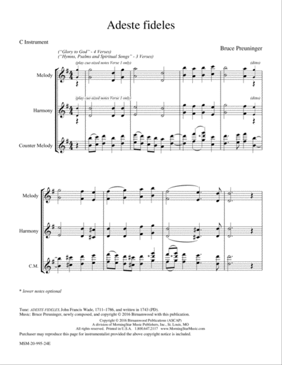 Adeste fideles Piano and Keyboard scores gallery preview page 3