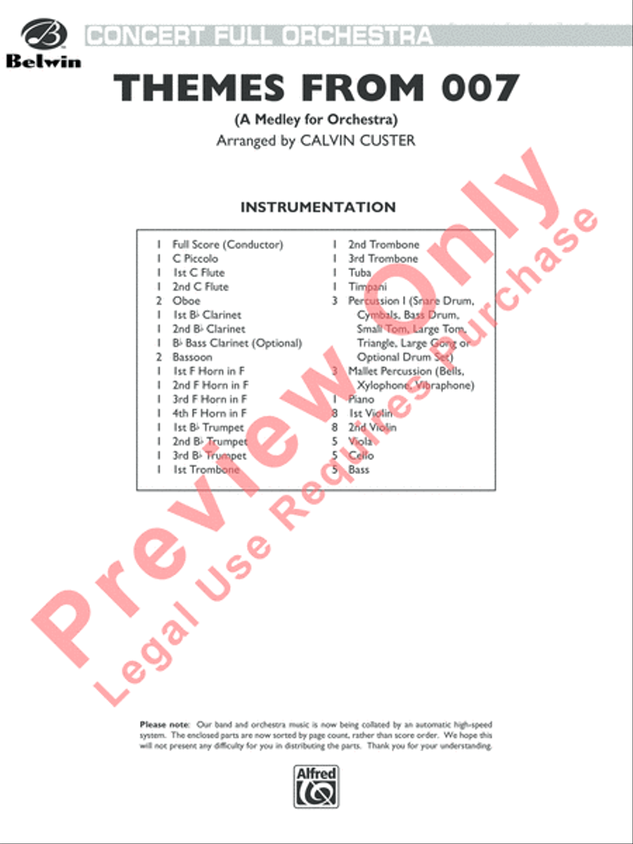 Themes from 007 Full Orchestra scores gallery preview page 2