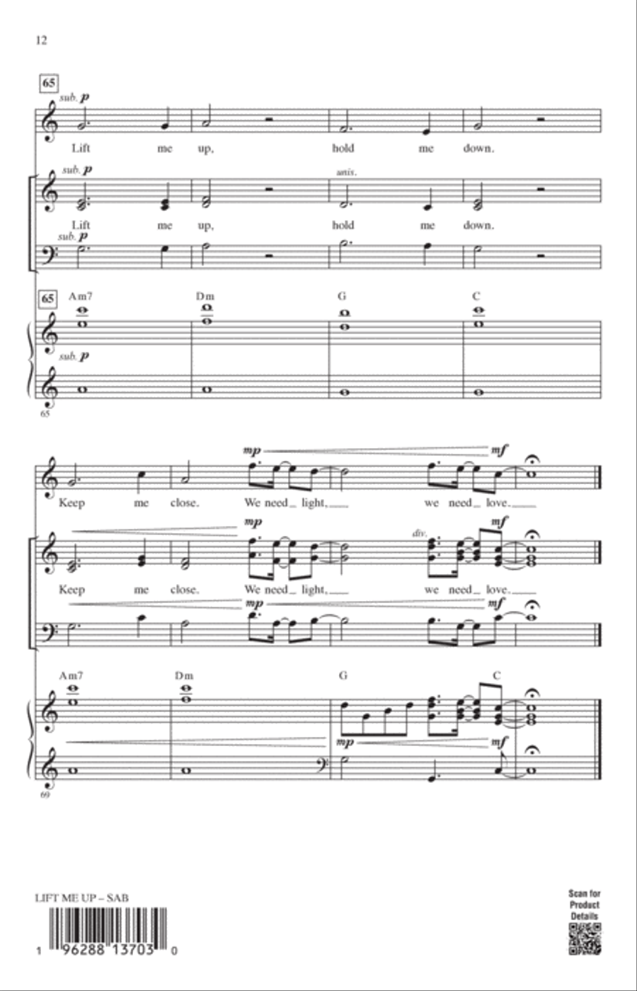 Lift Me Up (from Black Panther: Wakanda Forever) (arr. Mac Huff) 3-Part scores gallery preview page 11