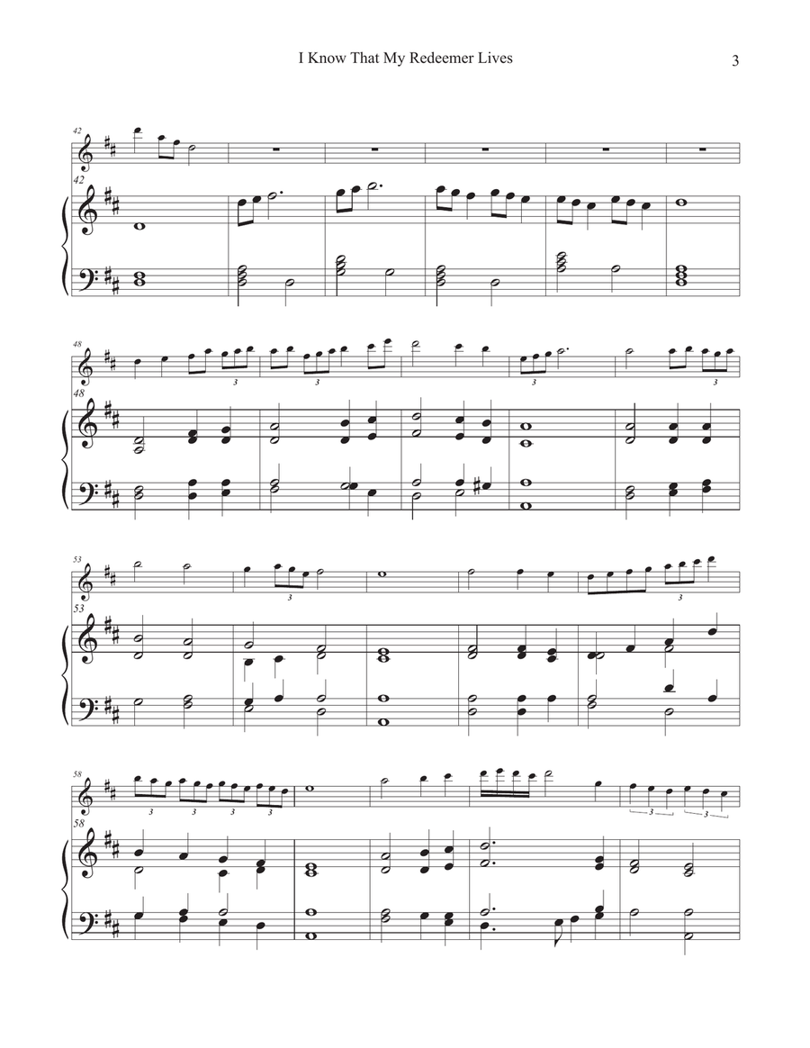 I Know That My Redeemer Lives (Hymn Tune: DUKE STREET) Flute Solo scores gallery preview page 3