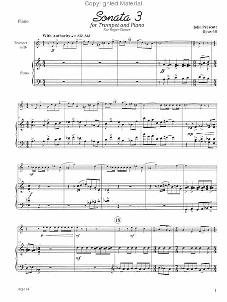 Sonata 3 Trumpet Solo scores gallery preview page 2
