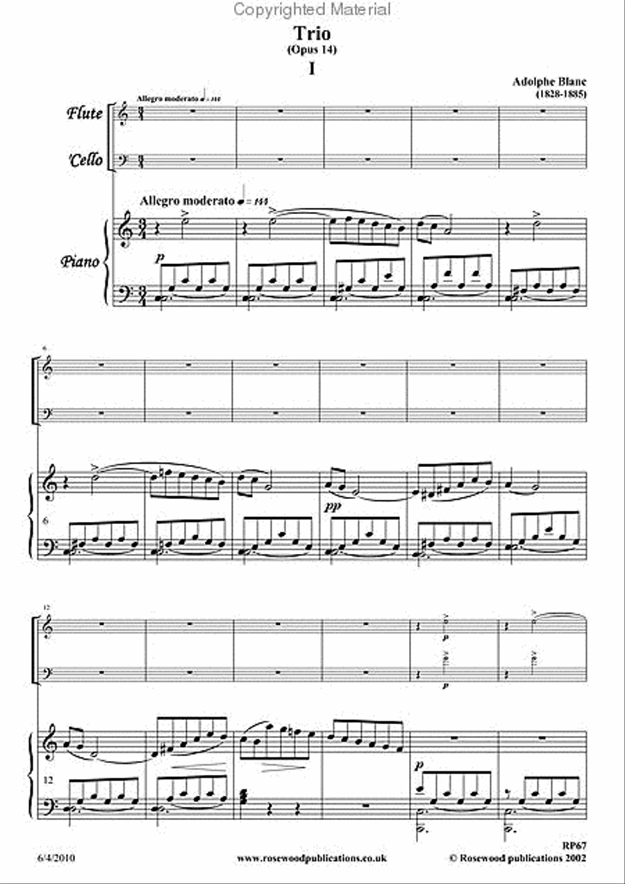 Trio, Op. 14 Flute scores gallery preview page 2