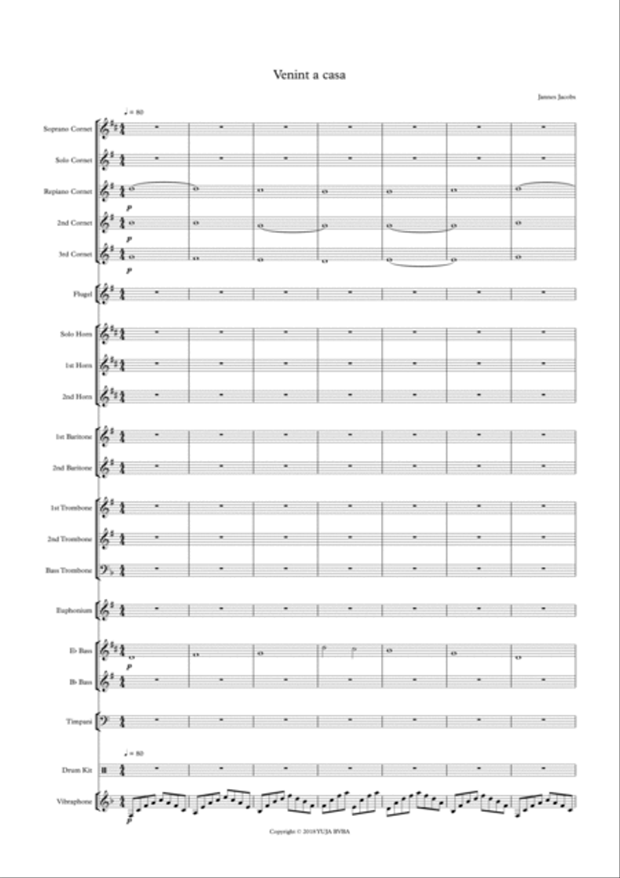 Venint a casa for brassband Brass Ensemble scores gallery preview page 2
