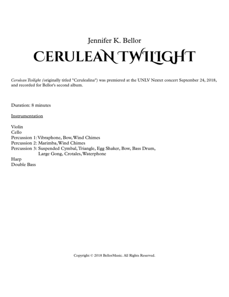 Cerulean Twilight - Conductor Score image number null
