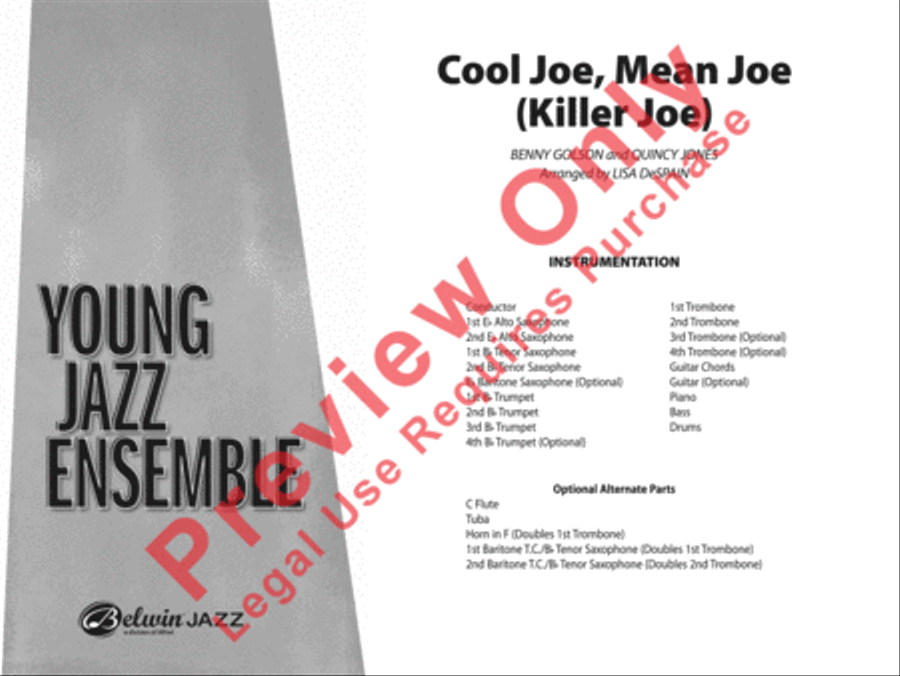Cool Joe, Mean Joe (Killer Joe) Jazz Ensemble scores gallery preview page 2