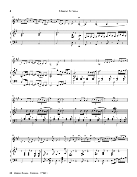 Clarinet Sonata - 3rd Mov. (Allegro con moto) image number null