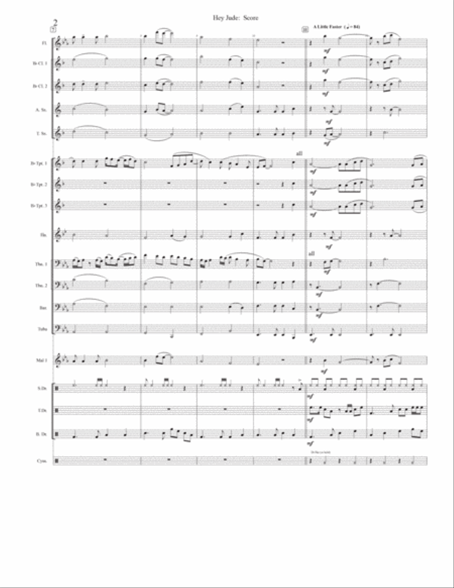 Hey Jude Hey Jude Marching Band scores gallery preview page 2
