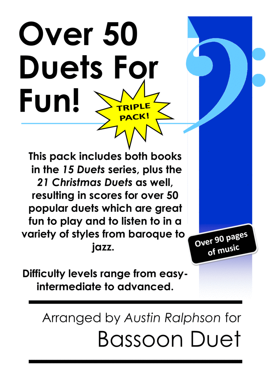 TRIPLE PACK of Bassoon Duets - contains over 50 duets including Christmas, classical and jazz image number null