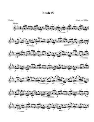Clarinet Etude #7, Arr. Marten King
