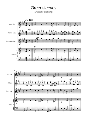 Greensleeves - Sax Trio w/ Piano