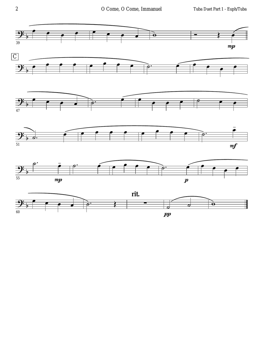 O Come, O Come, Immanuel (Emmanuel) - Tuba Duet Brass Duet scores gallery preview page 5