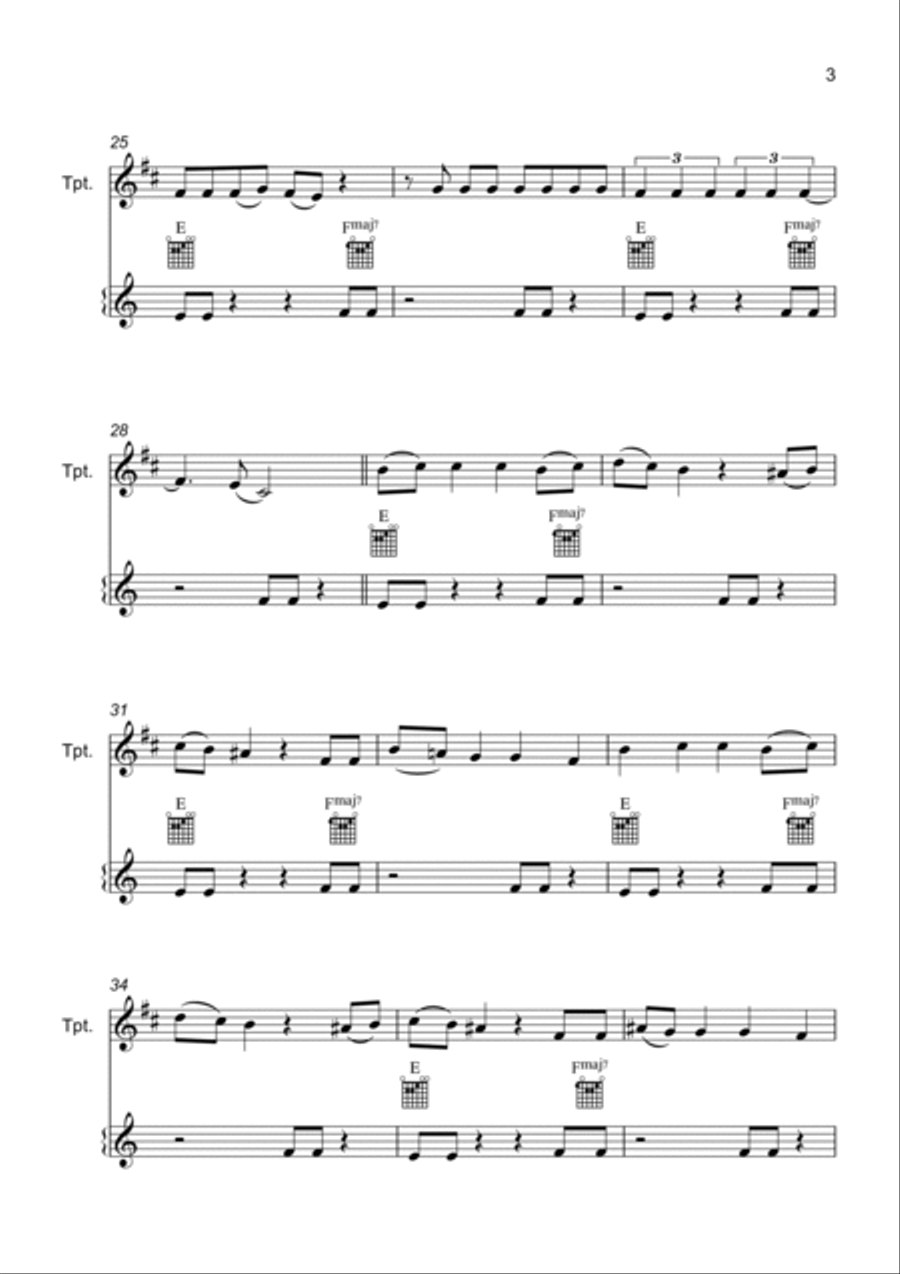 Unholy B-Flat Trumpet scores gallery preview page 3