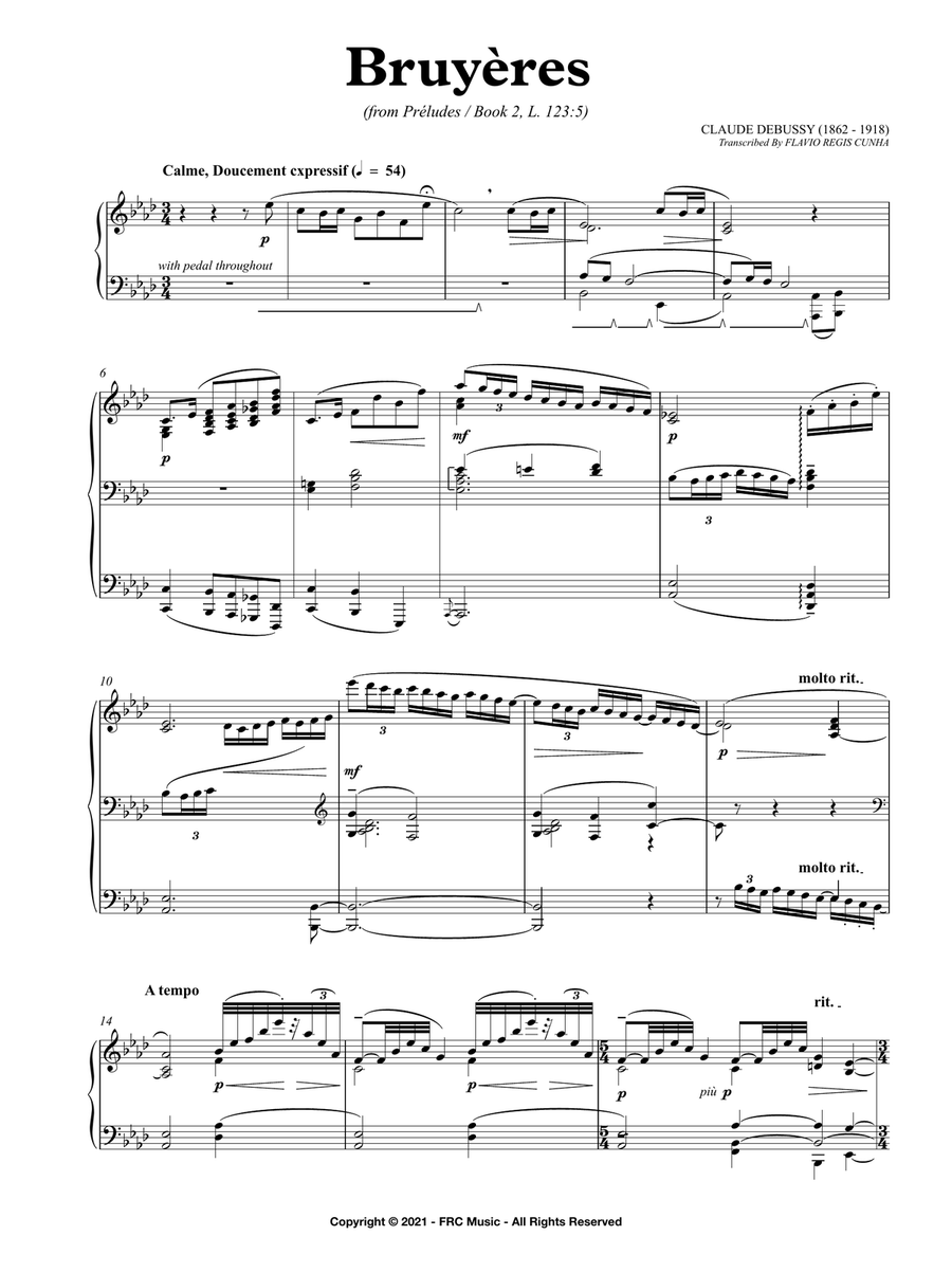 Bruyeres (from Préludes / Book 2, L. 123:5) - As played By Víkingur Ólafsson Piano Method scores gallery preview page 3