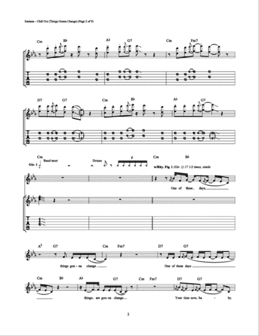 Chill Out (Things Gonna Change) Electric Guitar scores gallery preview page 2