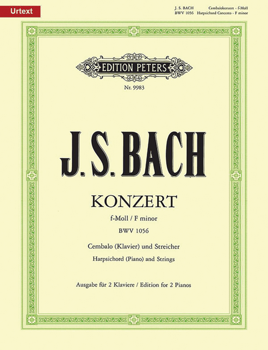 Piano Concerto In F Minor, BWV 1056 Piano Solo scores gallery preview page 1