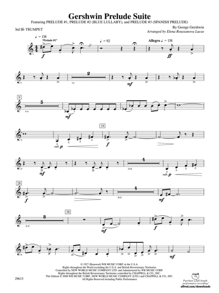 Gershwin Prelude Suite: 3rd B-flat Trumpet
