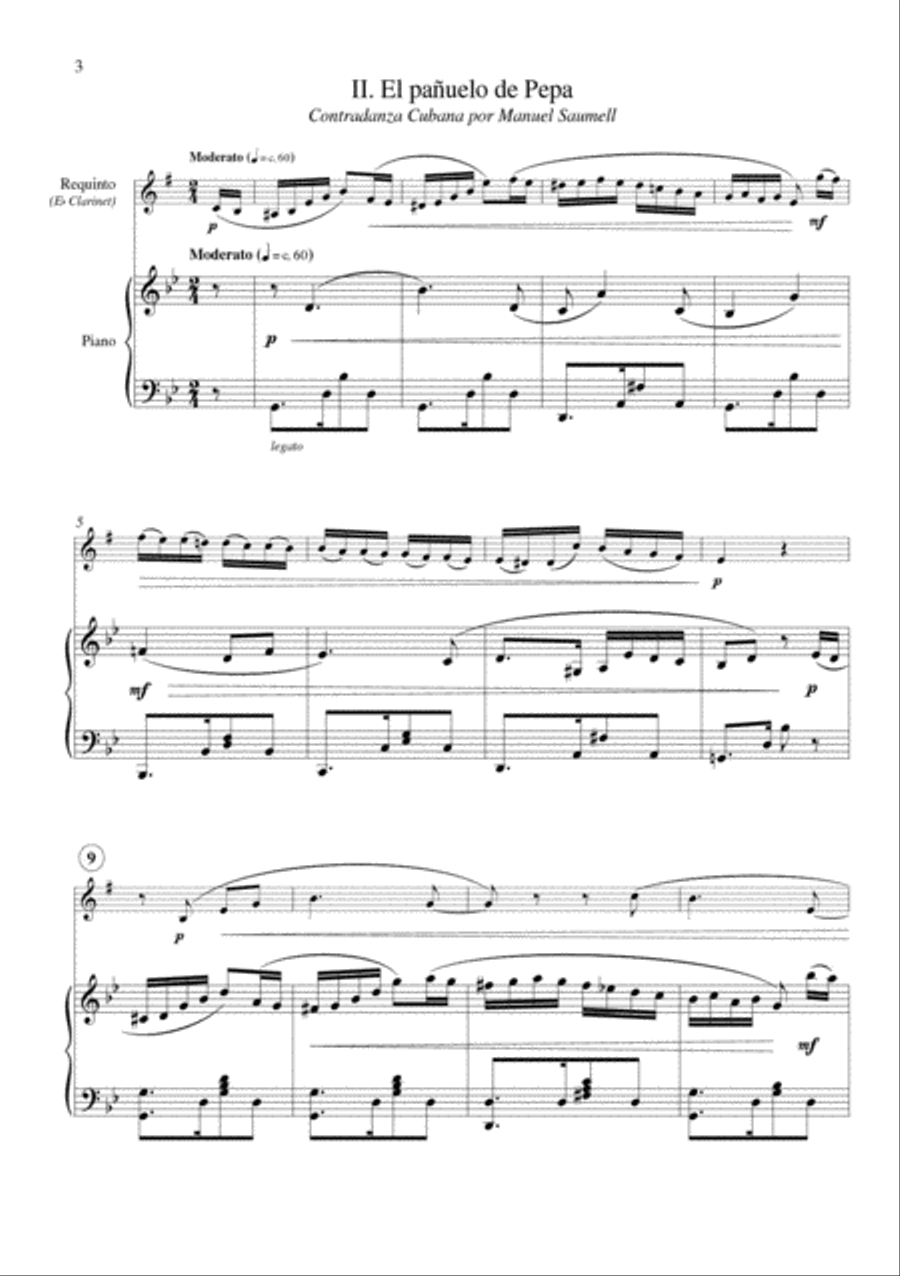 Suite Caribeana for E-flat Clarinet and Piano E-Flat Clarinet scores gallery preview page 3