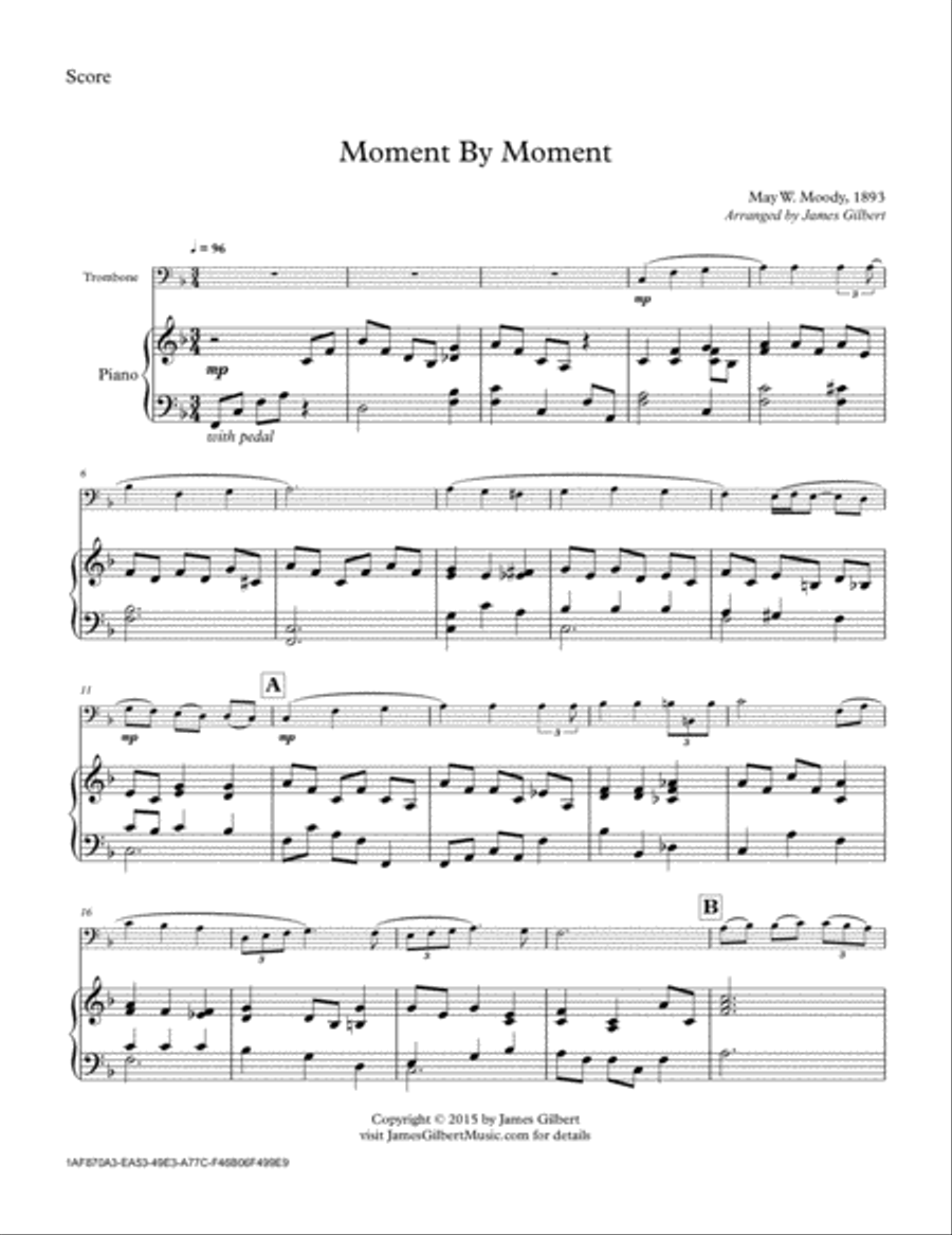 Moment By Moment Moment By Moment Piano scores gallery preview page 1