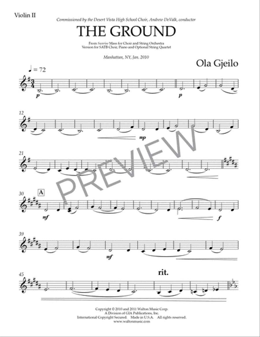 The Ground (Full Score and Instrumental Parts) Choir scores gallery preview page 23