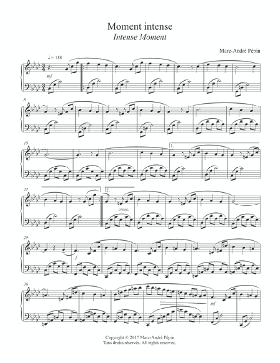 Intense Moment / Moment intense Piano Solo scores gallery preview page 2