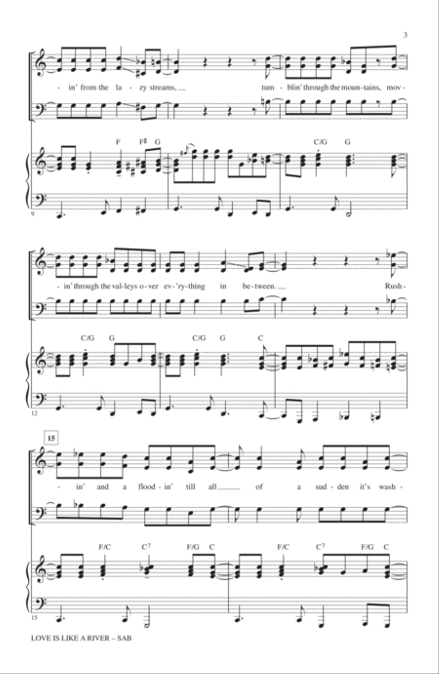 Love Is Like A River 3-Part scores gallery preview page 2