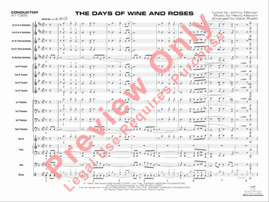 The Days of Wine and Roses Jazz Ensemble scores gallery preview page 4