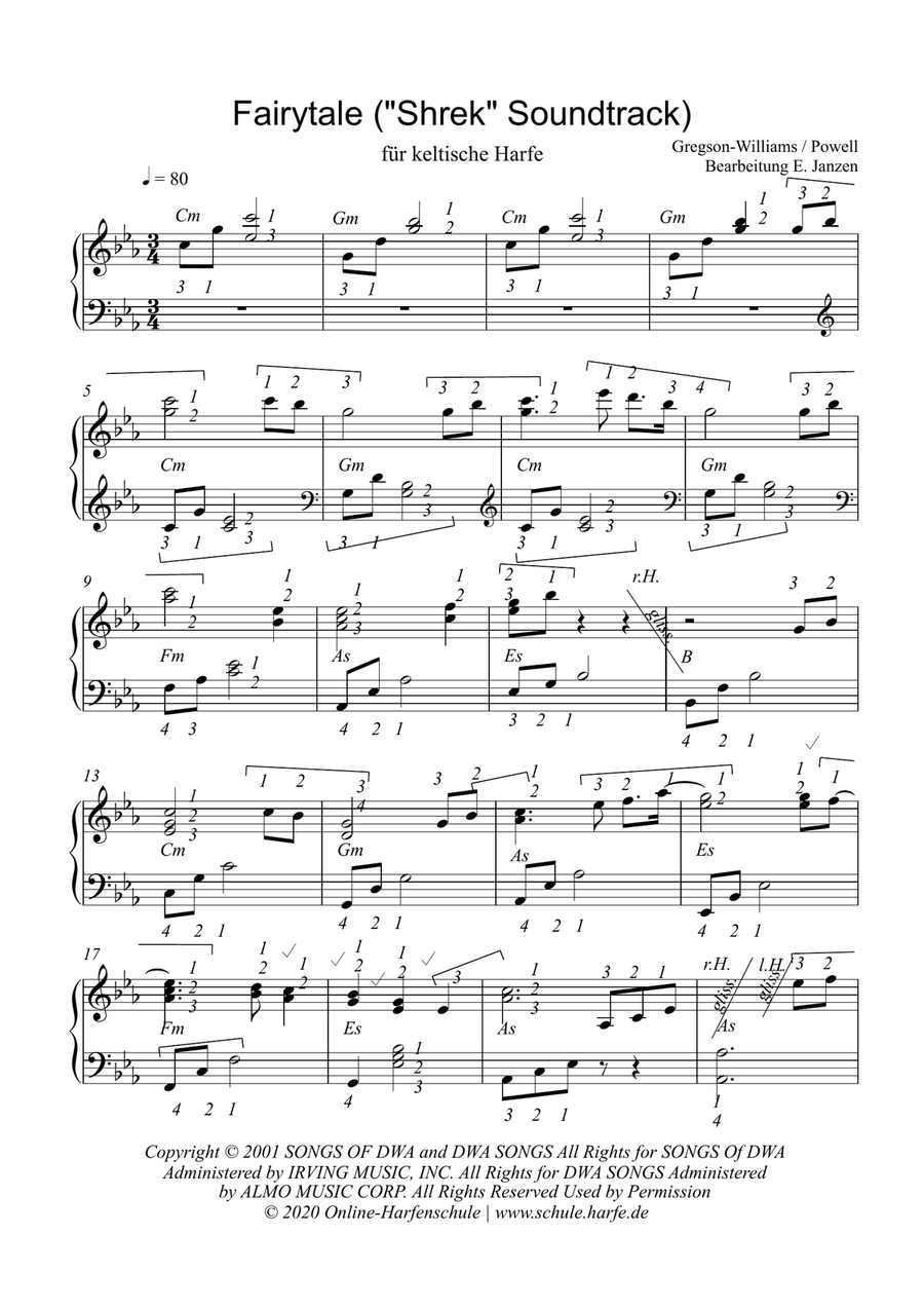 Fairytale Opening Harp scores gallery preview page 1