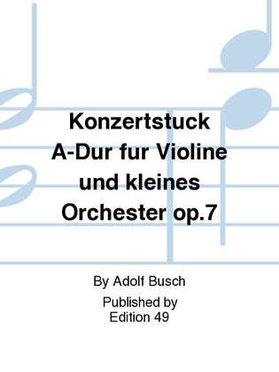 Book cover for Konzertstuck A-Dur fur Violine und kleines Orchester op.7