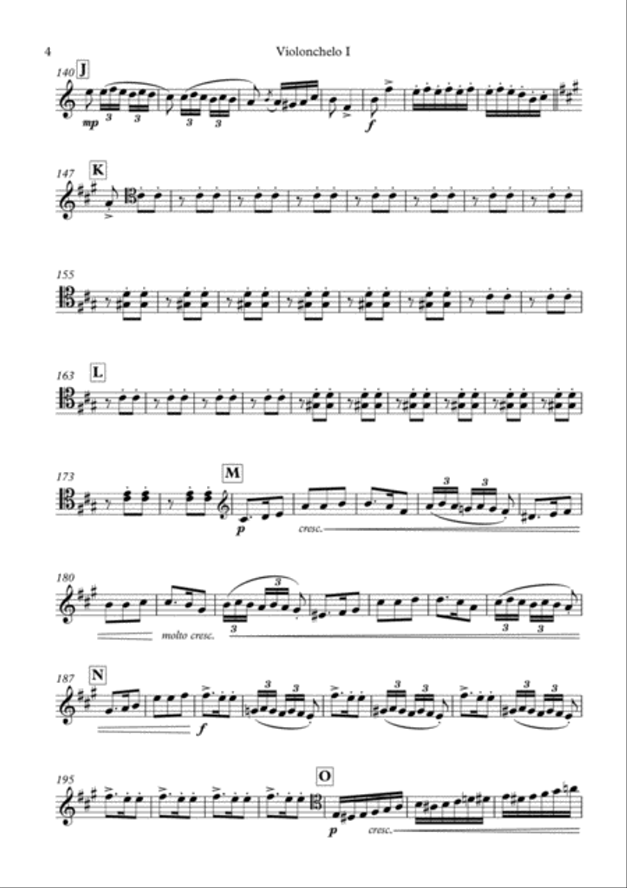 La Boda de Luis Alonso - G. Gimenez - For Cello Quartet (Parts) String Quartet scores gallery preview page 4