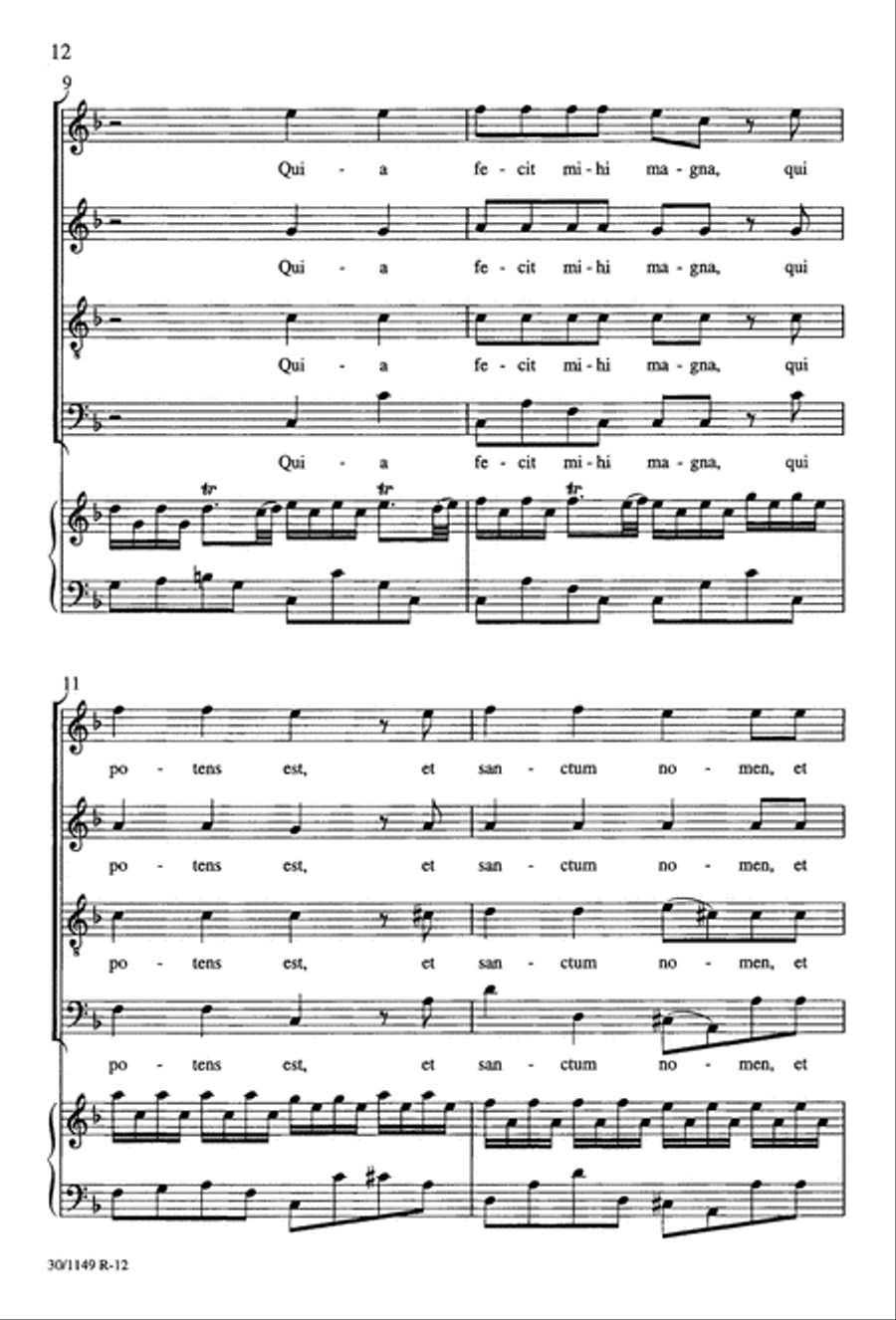 Magnificat in F - Choral Score 4-Part scores gallery preview page 22